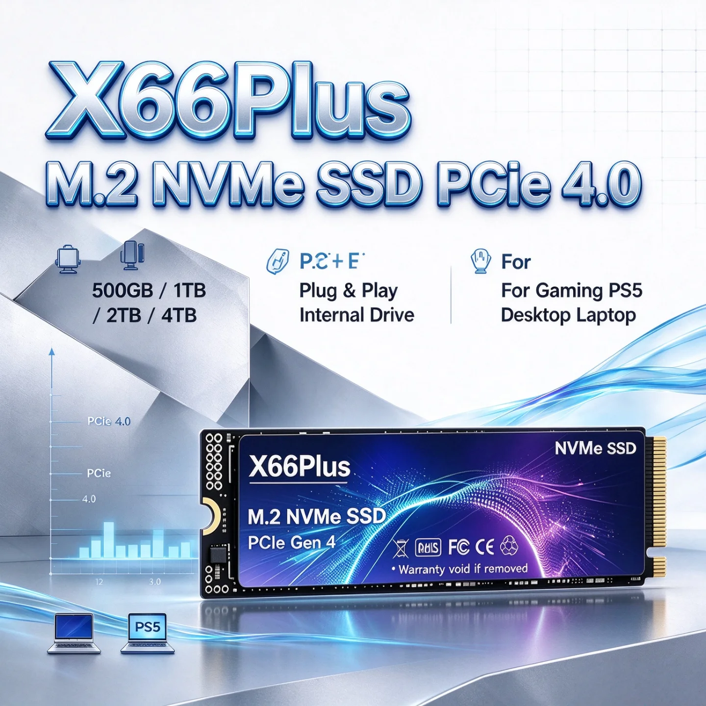 NVMe M.2 SSD PCIe 4.0 X66Plus  - M.2 Nvme 4Tb Pcie 4.0 Ssd 评论和价格