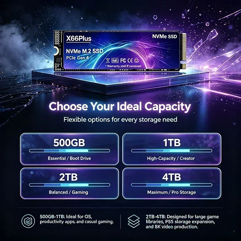 NVMe M.2 SSD PCIe 4.0 X66Plus  - M.2 Nvme 4Tb Pcie 4.0 Ssd 评论和价格