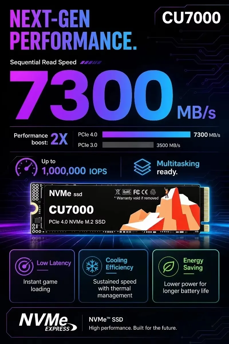 CU7000 SSD M.2 NVMe Internal S - M.2 Nvme 4Tb Pcie 4.0 Ssd 评论和价格