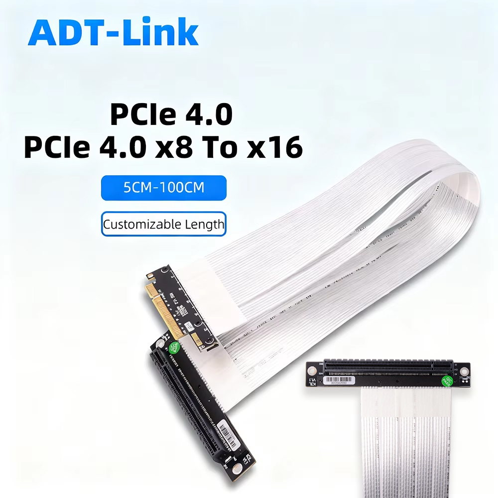 ADT-Link PCIE 4.0 / 3.0 X8 To  - Pcie 4.0 X16 Riser Cable 90 Degree 评论和价格